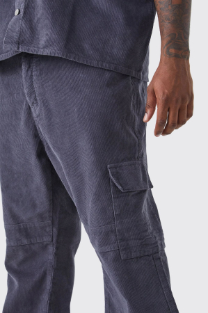 Pantaloni cargo Plus cu talie fixă, slim fit, evazați, cu fermoar și cordoane [1]