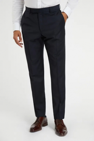 PANTALONI - Pantaloni de costum bleumarin cu croială Tailored