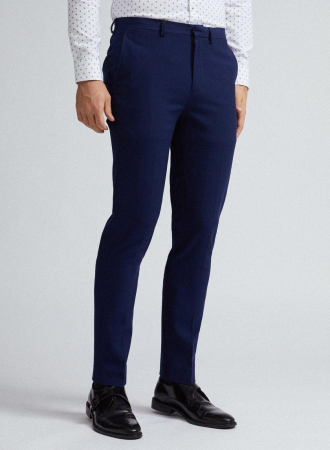 PANTALONI - Pantaloni de costum skinny fit bleumarin texturat