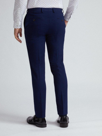 Pantaloni de costum skinny fit bleumarin texturat [1]
