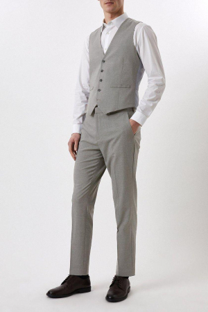 PANTALONI - Pantaloni de costum slim fit gri deschis