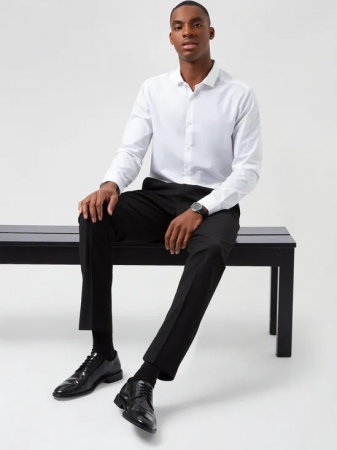 Pantaloni eleganți negri slim fit [2]