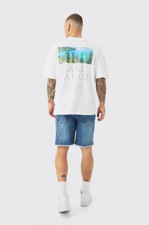 Pantaloni scurti slim rigid stripat de vopsea [1]