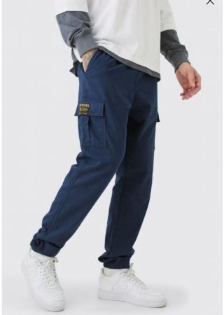 BĂRBAȚI - Pantaloni twill slim fit cargo
