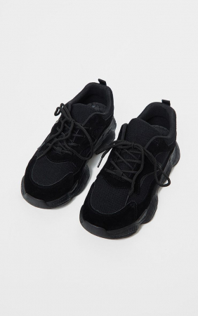 Pantofi sport cu talpă cu bule groase NEGRU [2]