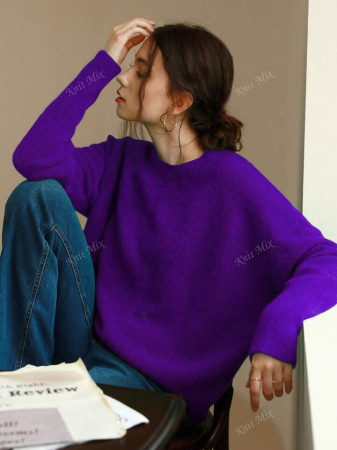 Pulover Tricotat Pentru Femei, Stil Francez De Navetă, Pulover Casual Cu Mânecă Lungă, Guler Rotund [2]