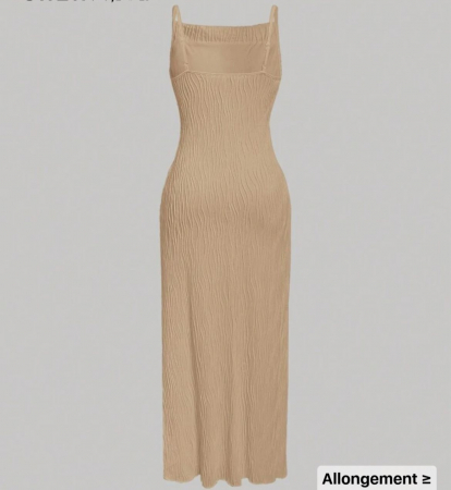Rochie cu bretele tip spaghete din material texturat pentru femei [1]