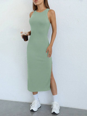 Rochie De Vară Fără Mâneci Slim Fit Verde Mentă [1]