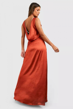 Rochie maxi de satin diamante [3]
