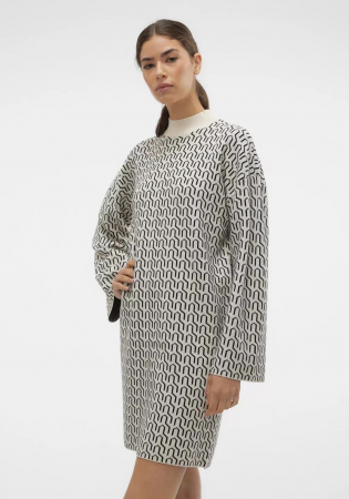 Rochie mini tricotată cu gât înalt [2]