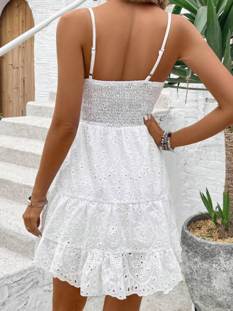 Rochie tip camisol Breezaya cu broderie, culoare uni [2]