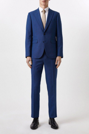 BĂRBAȚI - Sacou de costum albastră Slim Fit Plus And Tall