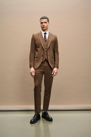 Sacou de costum maro Skinny Fit [2]