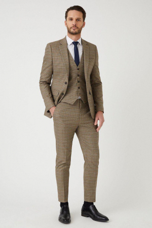 Sacou de costum Skinny Fit Neutral Puppytooth [1]