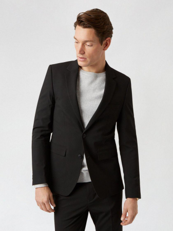 SACOURI - Sacou neagru Slim Fit Essential
