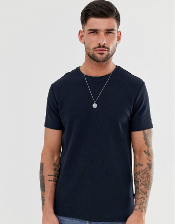 MAIOURI/TRICOURI - Tricou Burton Menswear Waffle în bleumarin
