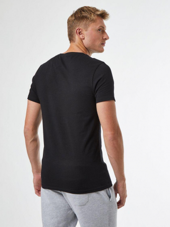 Tricou negru Muscle Fit cu decolteu rotund [1]