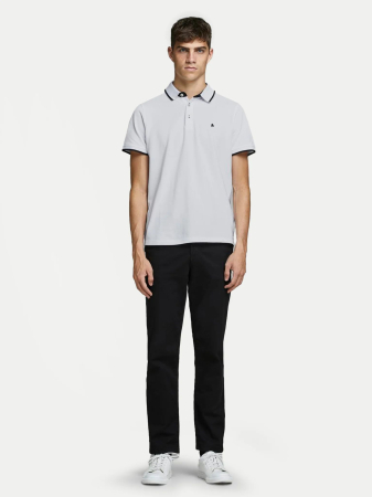 MAIOURI/TRICOURI - Tricou polo Alb Slim Fit