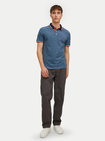 MAIOURI/TRICOURI - Tricou polo Albastru Slim Fit