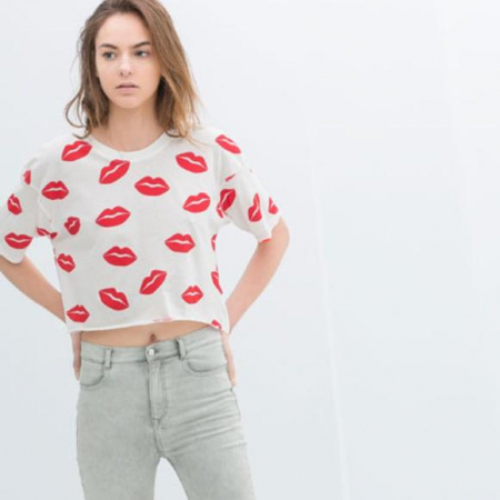 FEMEI - Tricou top KISS PRINT