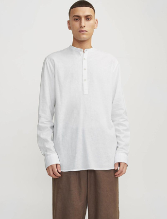 BĂRBAȚI - TUNICĂ DE VARĂ JJESUMMER CĂMAȘĂ DIN AMESTEC DE IN LS SN - Cămăși de in