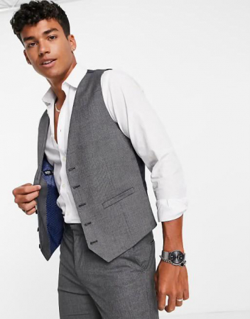 VESTE COSTUM - Vesta cu model subtil gri