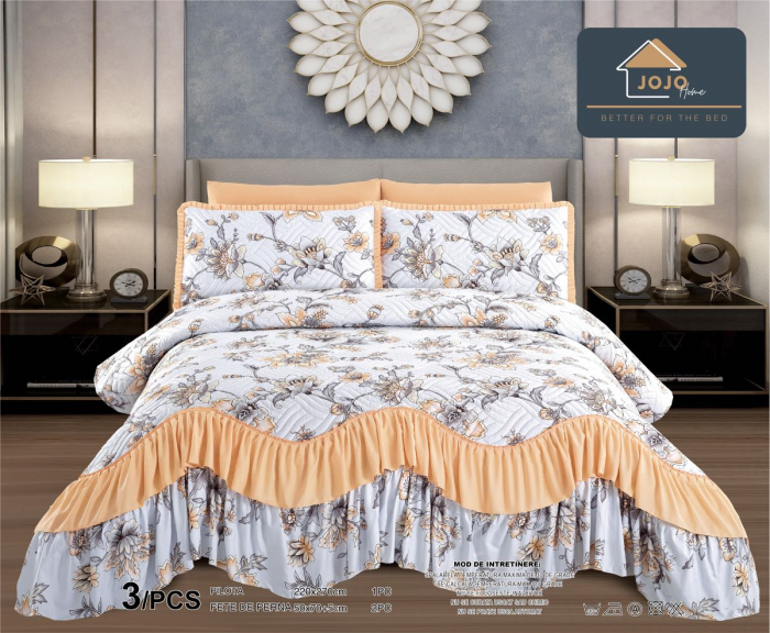 Cuvertura cu Volanase, Pat Dublu, 3 Piese , C496 [1]