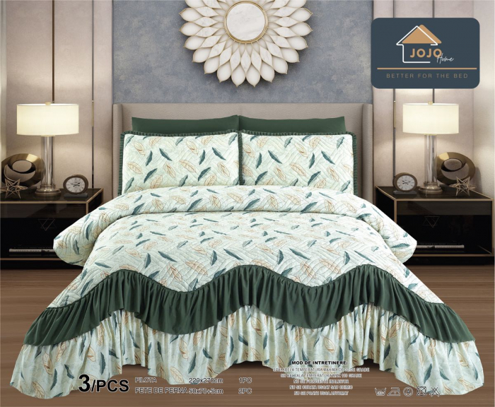 Cuvertura cu Volanase, Pat Dublu, 3 Piese , C497 [1]