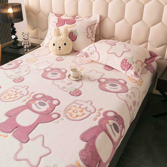 Husa de pat Cocolino cu elastic cu 2 fete de perna, Jojo C1007 [2]