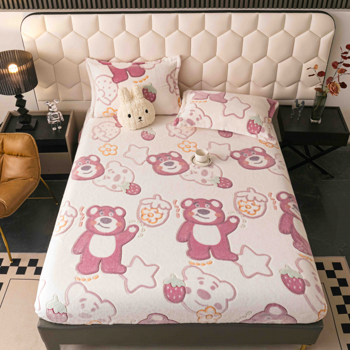 Husa de pat Cocolino cu elastic cu 2 fete de perna, Jojo C1007 [1]