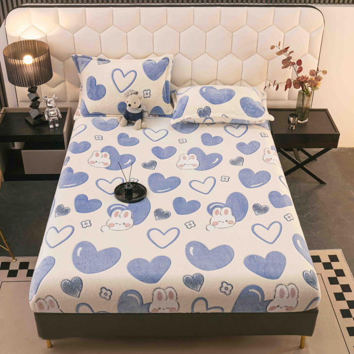 Husa de pat Cocolino cu elastic cu 2 fete de perna, Jojo C1017 [1]