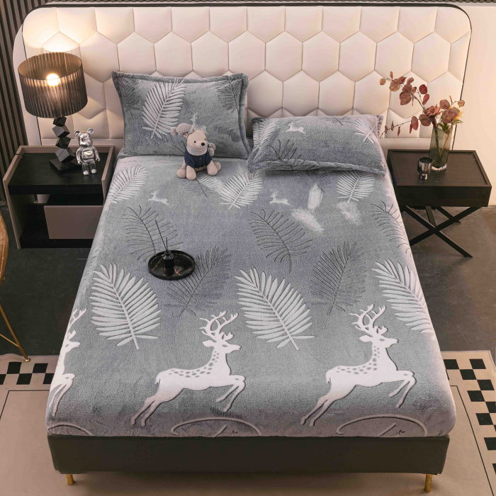 Husa de pat Cocolino cu elastic cu 2 fete de perna, Jojo C1019 [1]