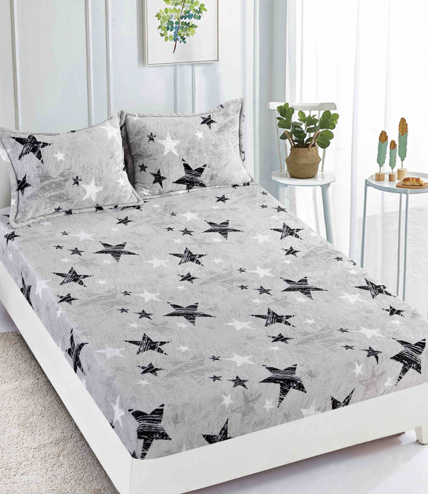 Husa de pat Cocolino cu elastic cu 2 fete de perna, Jojo C1026 [1]