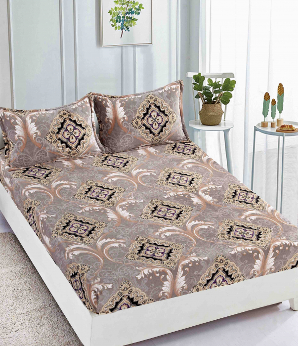 Husa de pat Cocolino cu elastic cu 2 fete de perna, Jojo C1029 [1]