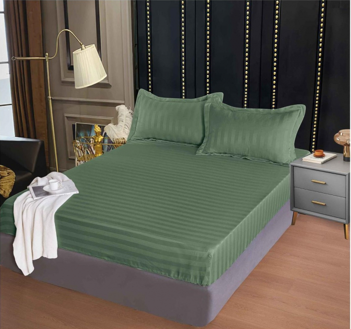 Husa de pat tip Damasc cu Elastic cu 2 fete de perna 180x200 cm C1114 [1]