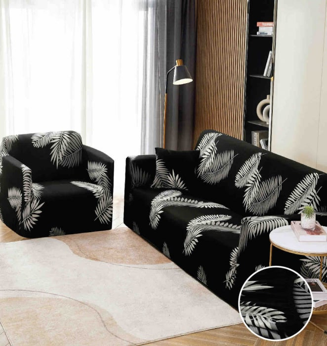 Husa Elastica Pentru Canapea din Lycra 3 Locuri - Negru C705 [1]