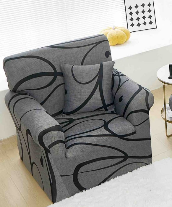 Husa Elastica Pentru Fotoliu din Lycra - Gri  C706 [1]