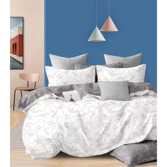 Lenjerie bumbac 100% cu 4 piese pentru pat dublu Super Design Pucioasa C1371 [1]