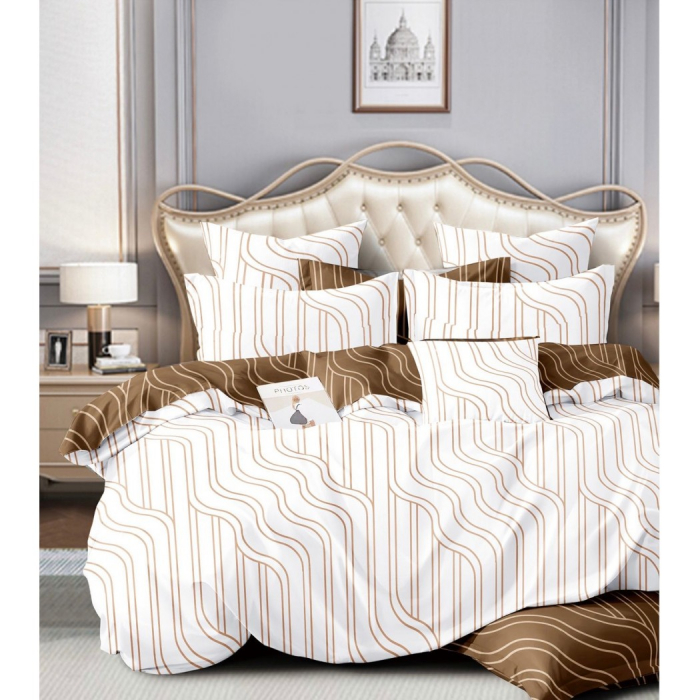 Lenjerie bumbac 100% cu 4 piese pentru pat dublu Super Design Pucioasa C1376 [1]