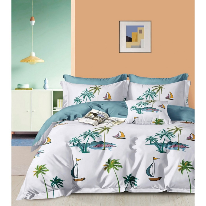 Lenjerie bumbac 100% cu 4 piese pentru pat dublu Super Design Pucioasa C1378 [1]