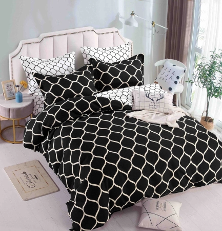 Lenjerie de pat dublu, 6 Piese cu Elastic, Bumbac Finet Jojo Home DH004 [1]