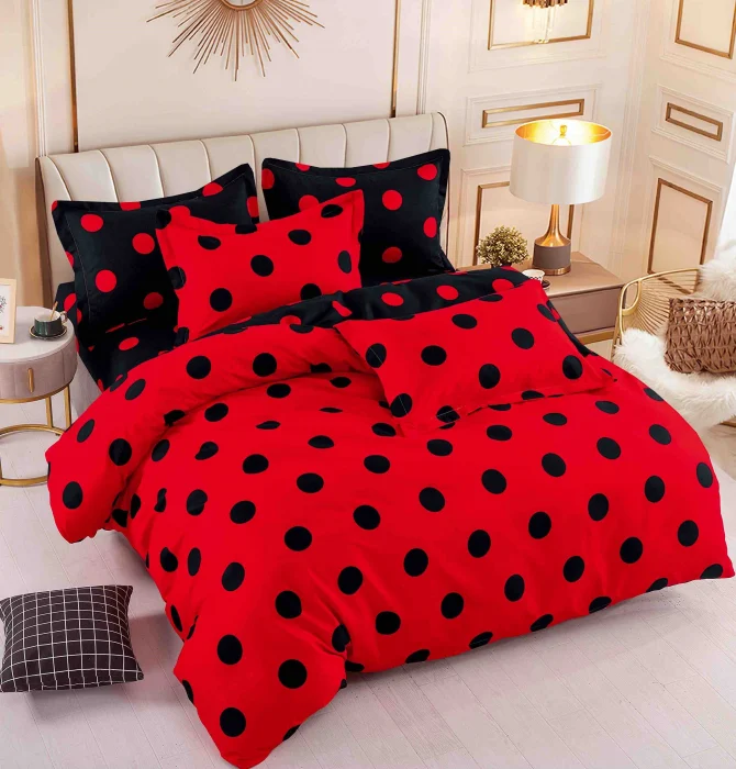 Lenjerie de pat dublu, 6 Piese cu Elastic, Bumbac Finet Jojo Home DH016 [1]