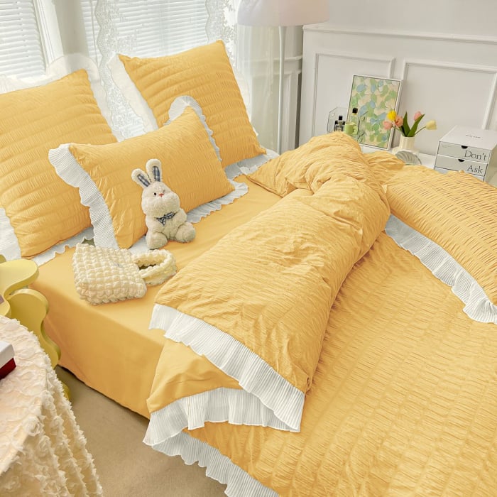Lenjerie de pat dublu, Bumbac Creponata, 6 piese, Jojo Home C314 [2]