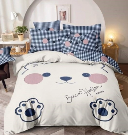 Lenjerie de pat dublu, Bumbac Finet, 3D, 6 Piese Jojo Home C133 [1]