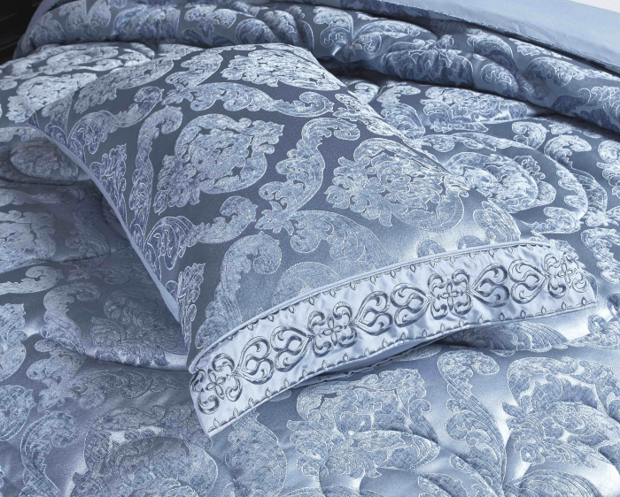 Lenjerie de Pat Dublu, Model Jacquard, 7 Piese, Cearceaf cu Elastic, Jojo Home C299 [3]