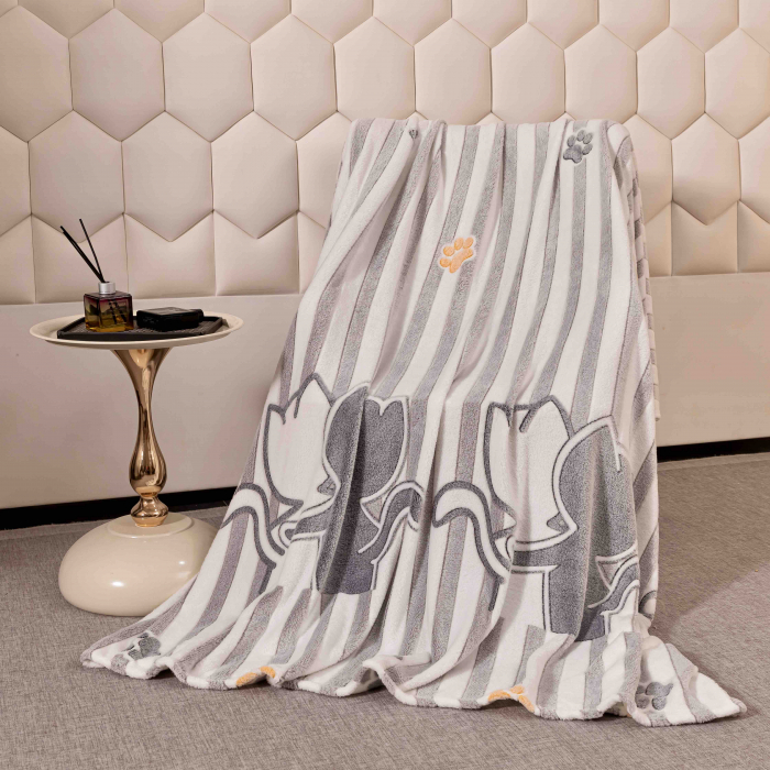 Patura Cocolino, Pat 2 Persoane 200x230 cm, Alb Gri  C677 [4]