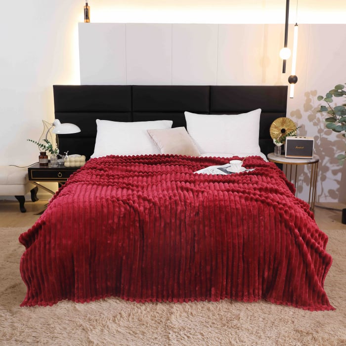 Patura Cocolino, Pat 2 Persoane, 200x230 cm Grena C586 [1]