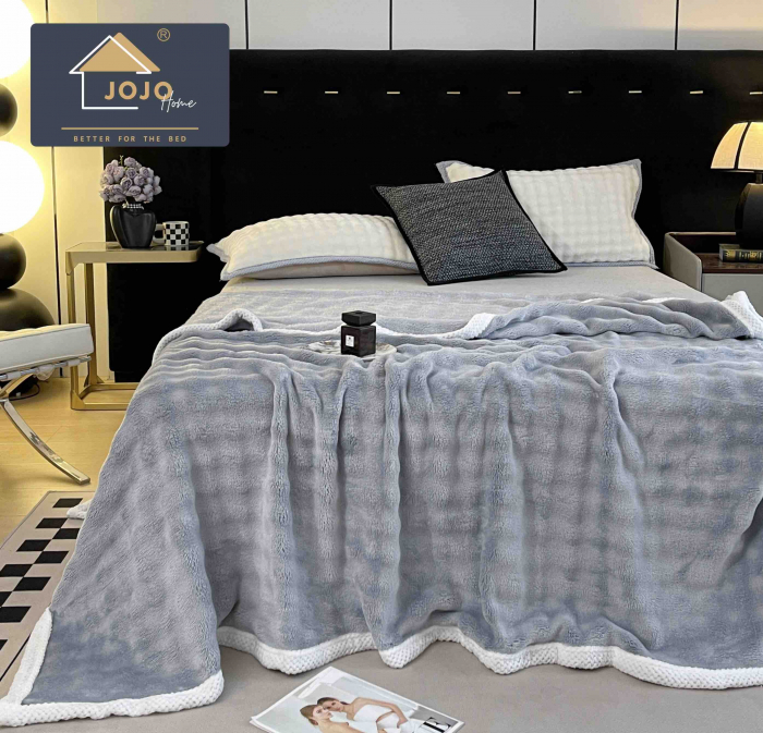 Patura Dubla cu Blanita, Model Plusat, Super Moale, Gri deschis C611 [1]