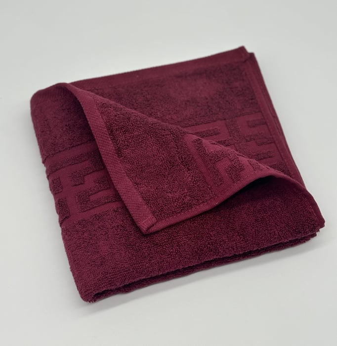 Prosop Bumbac 500 gr/mp, 50x90 cm, Dunga Greceasca, Grena C842 [2]