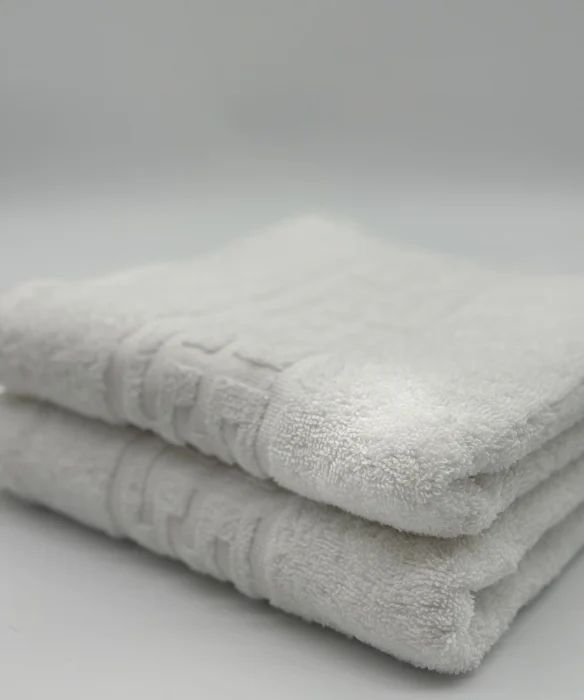 Set 2 Prosoape Bumbac 500 gr/mp, 50x90 cm, Dunga Greceasca, Alb C1145 [3]